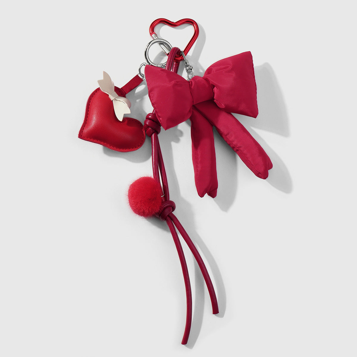 Heart Shape Key Chain In Red Featuring Durable Alloy Material