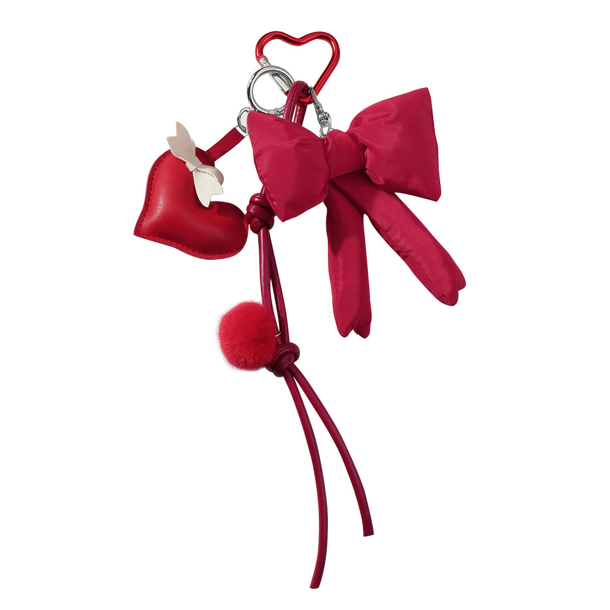 Heart Shape Key Chain In Red Featuring Durable Alloy Material