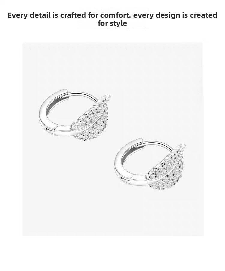 Leaves Earrings For Women In S999 Silver Featuring Labradorite Inlay With Elegant Silver Finish