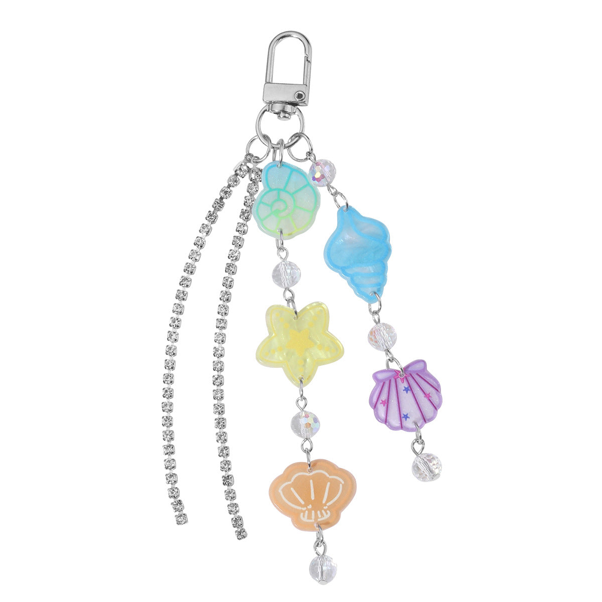 Blue Starfish Key Chain In Alloy With Resin Inlay