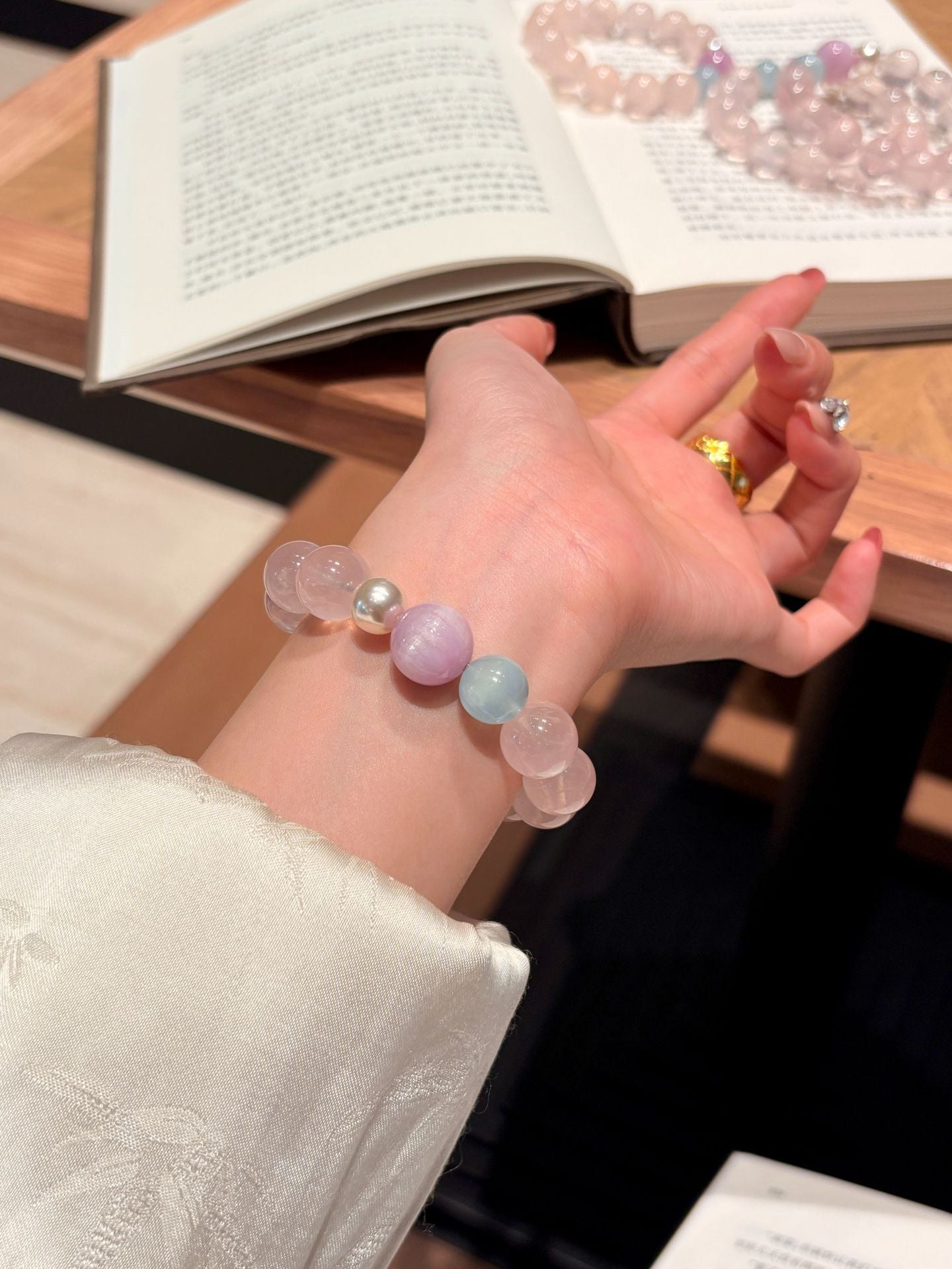 Heart Shape Natural Pink Natural Stone Beaded Bracelet For Women, Perfect For Festival Occasions