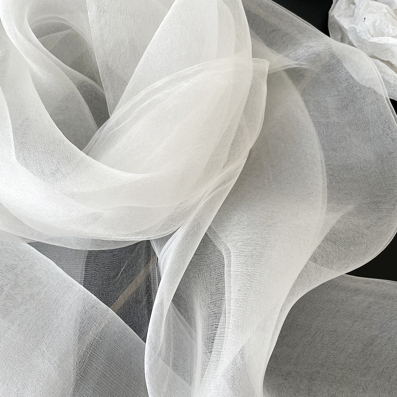 Elegant Solid Color  Silk Scarf For Women In White, Perfect For Spring Season