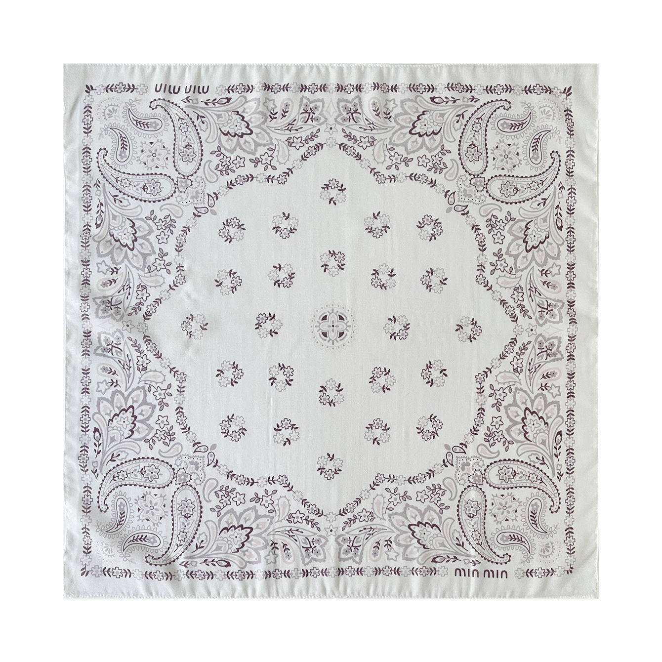 Cashew Nuts Cotton And Linen Bandanas In Coffer Color For Autumn Commute, Silk Scarf