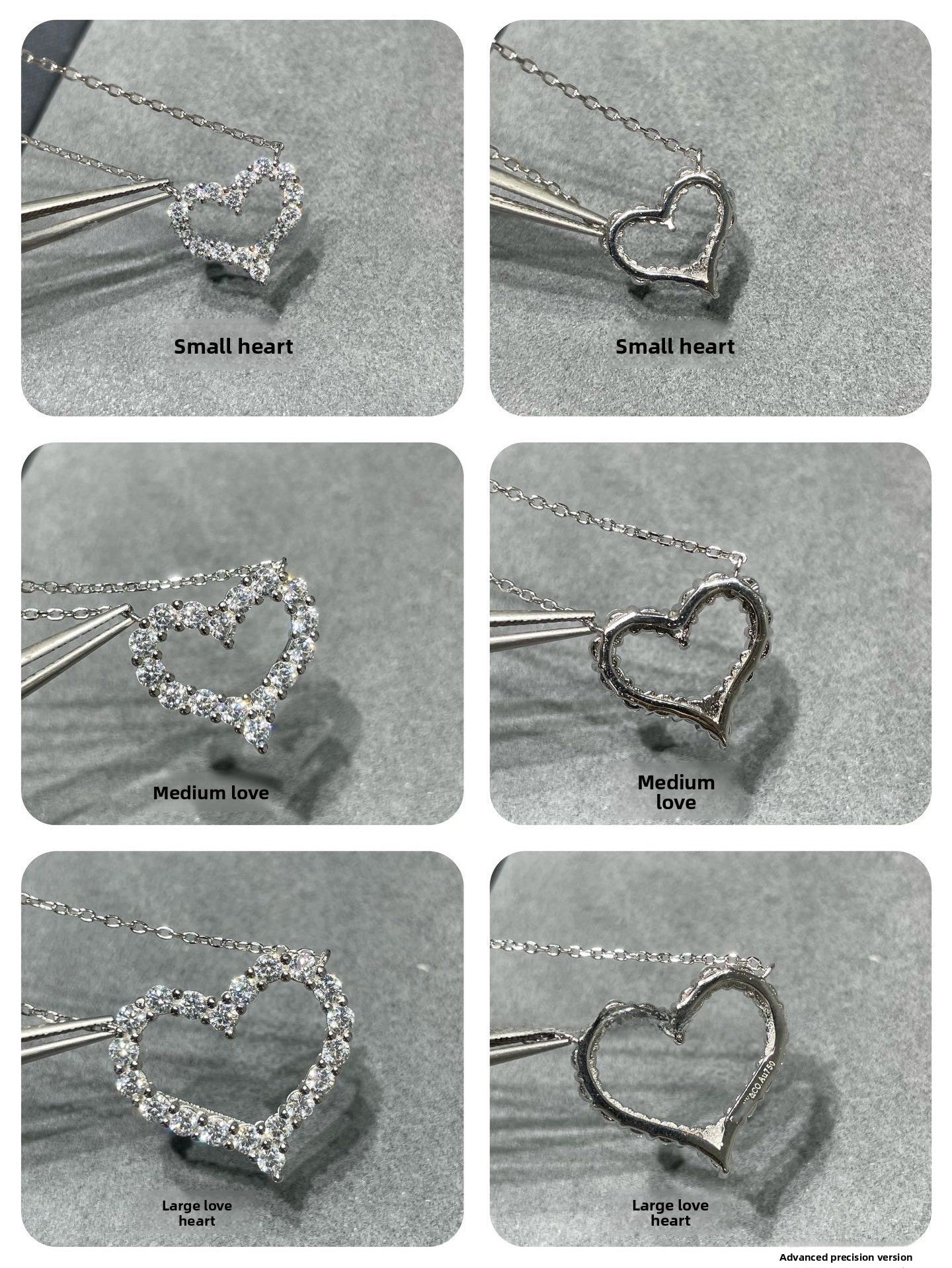 Heart Shape Pendant Necklace For Women In Rose Gold Featuring 18K Real Gold Plated Electroplated V Gold With Rhinestones