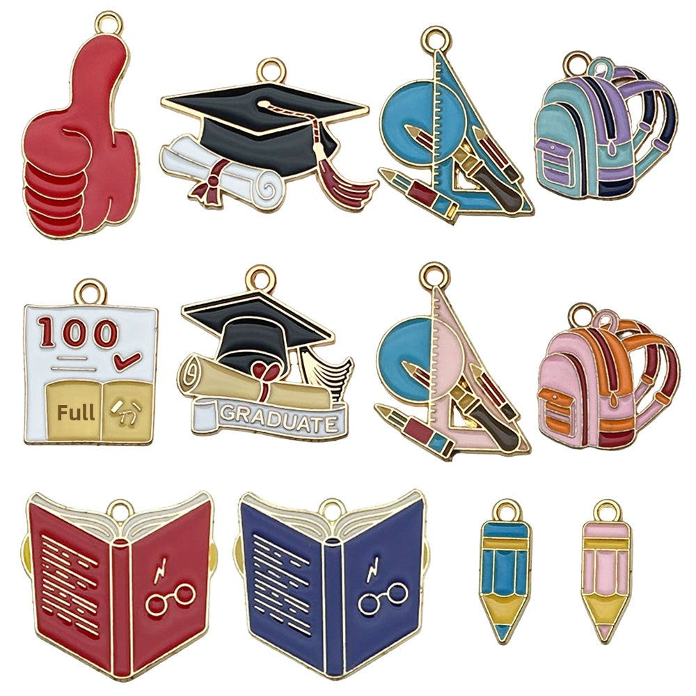 20 PCS Alloy Pendant Book Charms In Blue With Electroplated Finish, Cartoon Style Jewelry Accessories