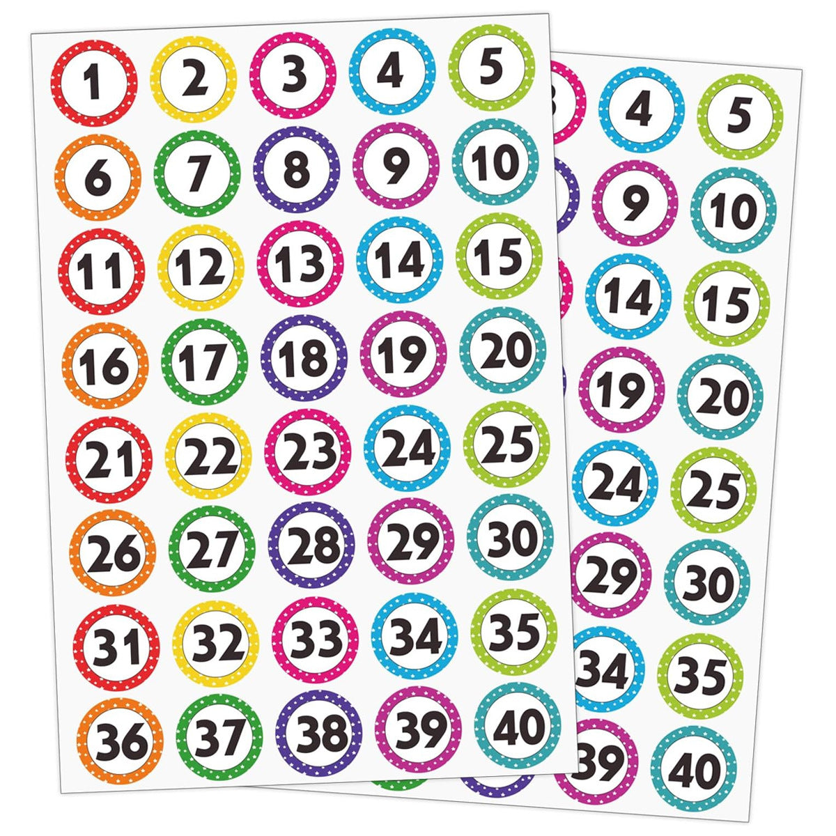 40pcs Number Copper Plate Stickers For School Use, Durable And Easy To Apply