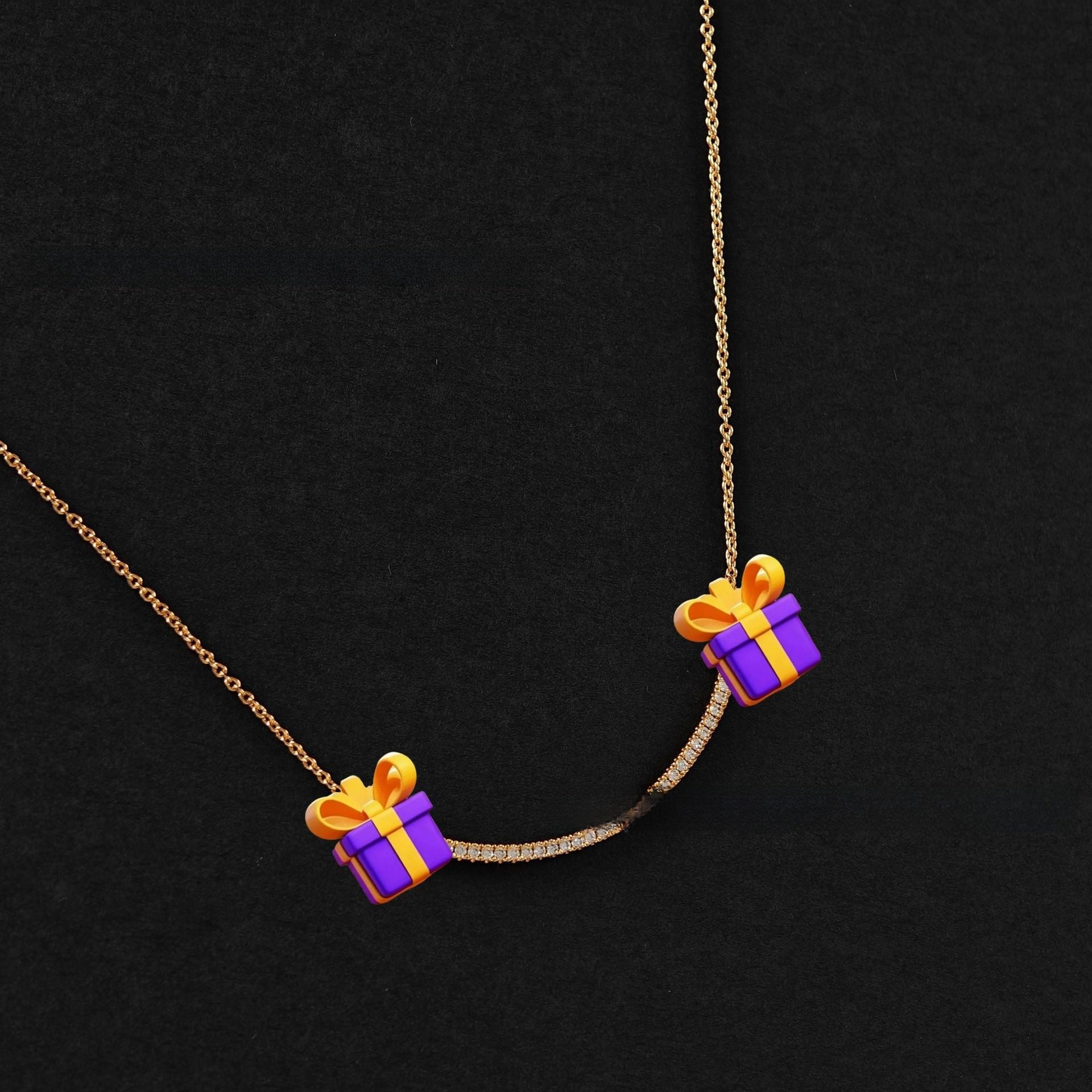 Heart Shape Pendant Necklace For Women In Rose Gold Featuring 18K Real Gold Plated Electroplated V Gold With Rhinestones