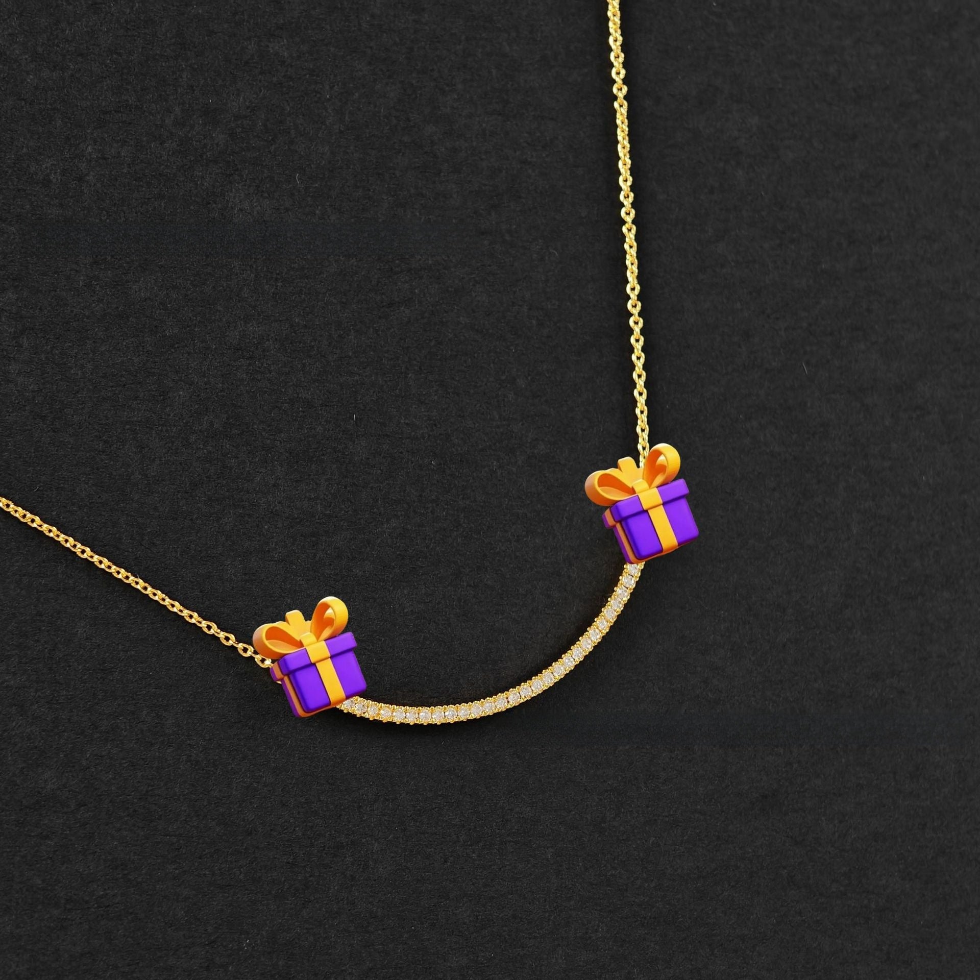 Heart Shape Pendant Necklace For Women In Rose Gold Featuring 18K Real Gold Plated Electroplated V Gold With Rhinestones