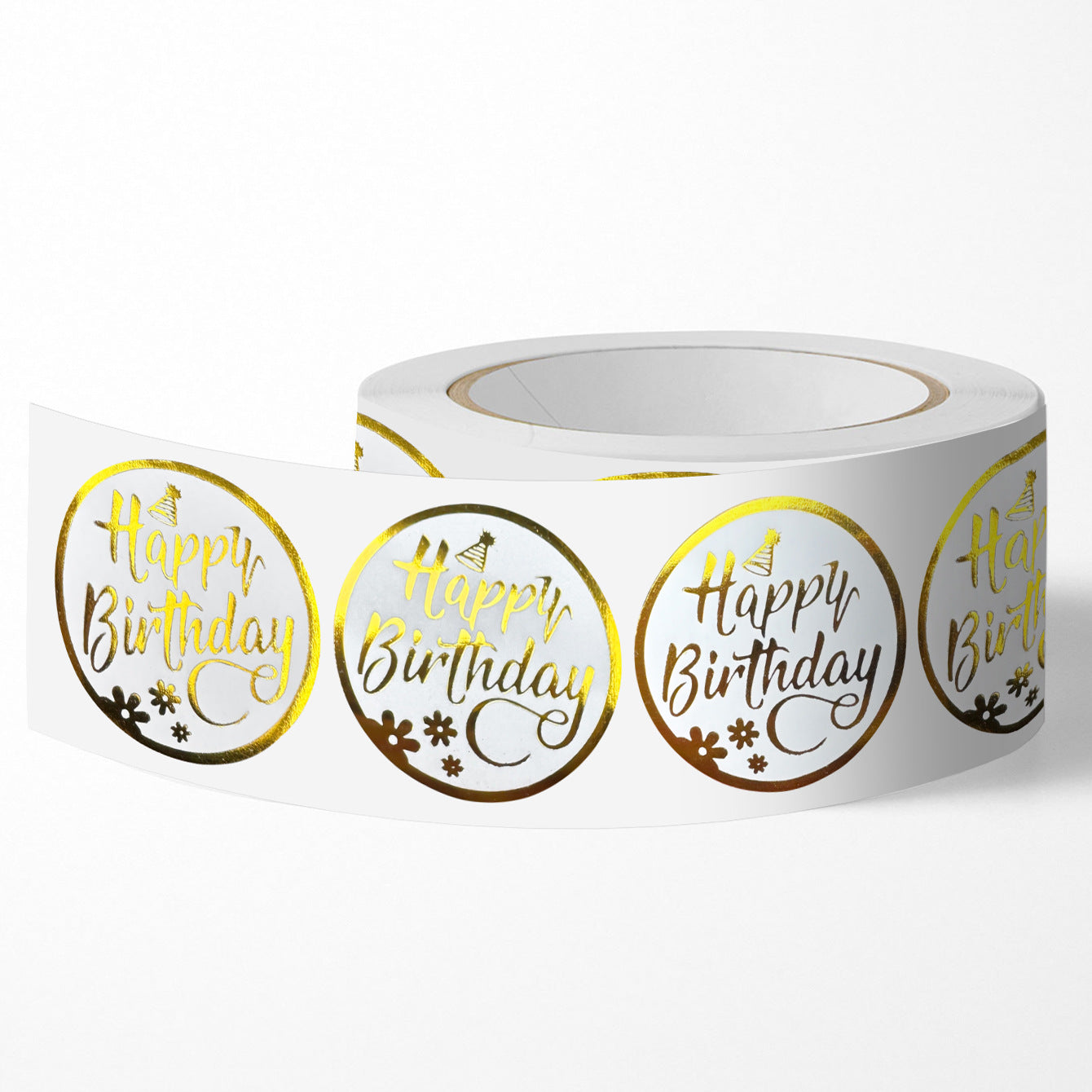 Birthday Slogan Stickers In 1 Roll Featuring Durable Copper Plate Material For Festive Birthday Celebrations