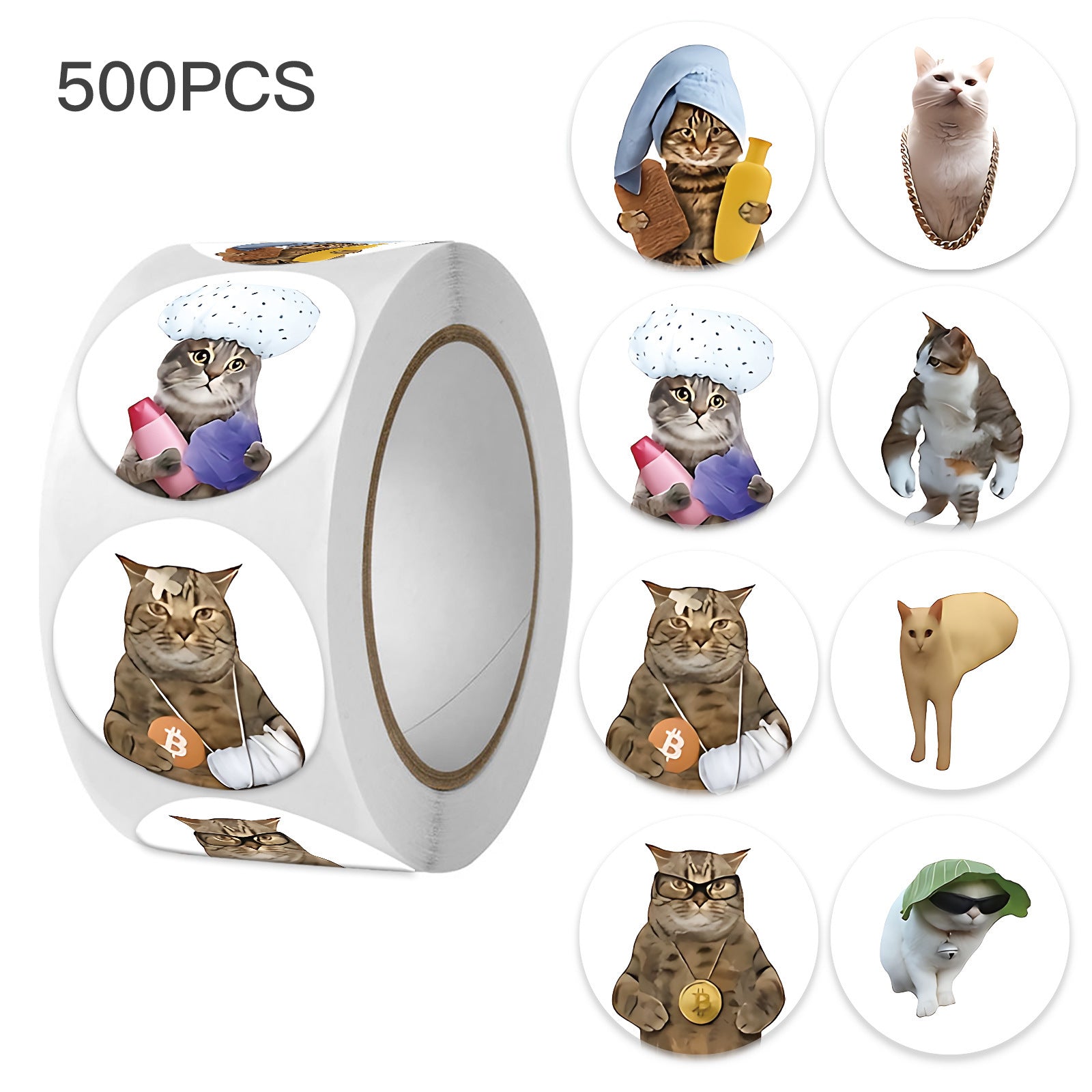 Cat Paper Stickers 1 Roll Creative Stationery For Decoration And Craft Projects
