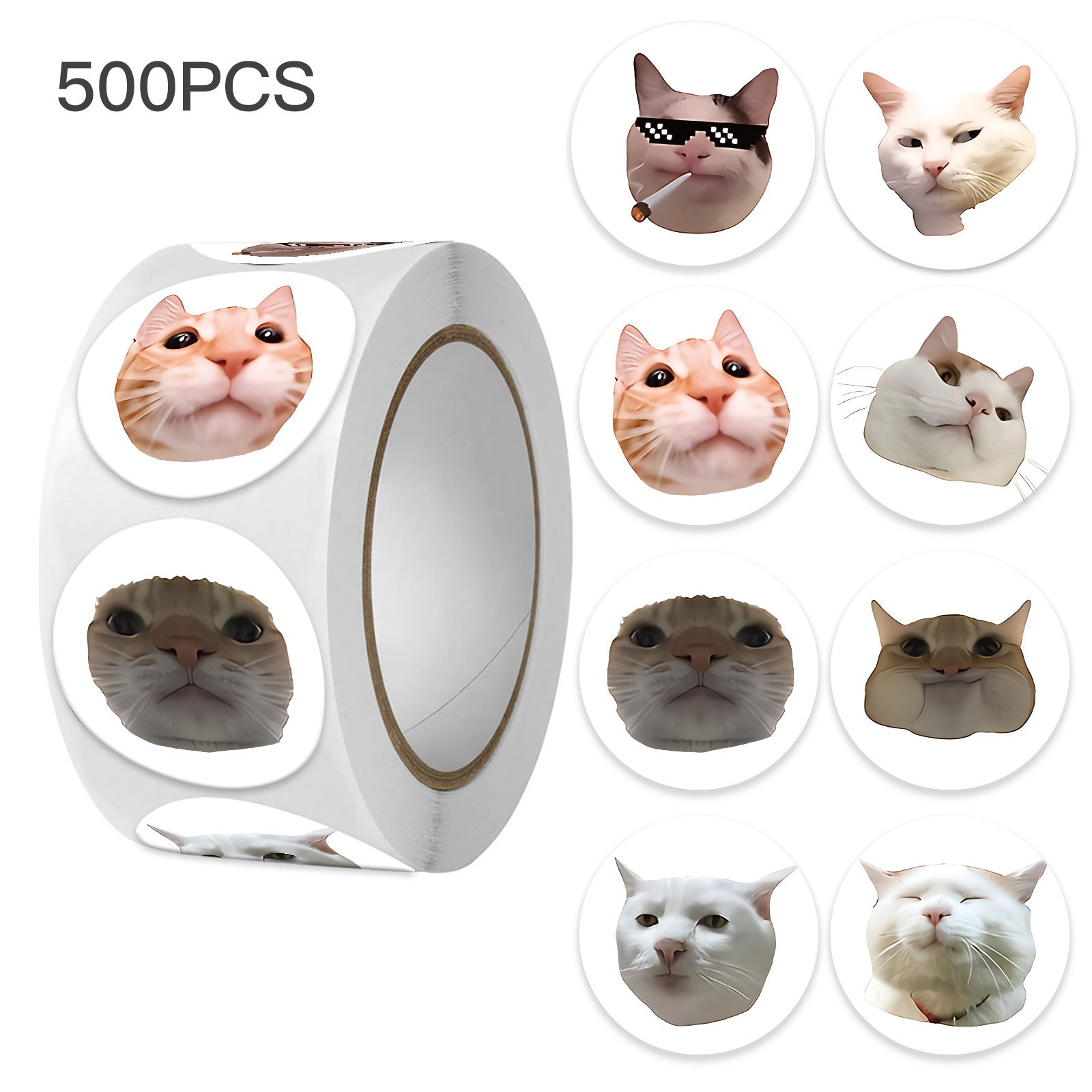 Cat Paper Stickers 1 Roll Creative Stationery For Decoration And Craft Projects