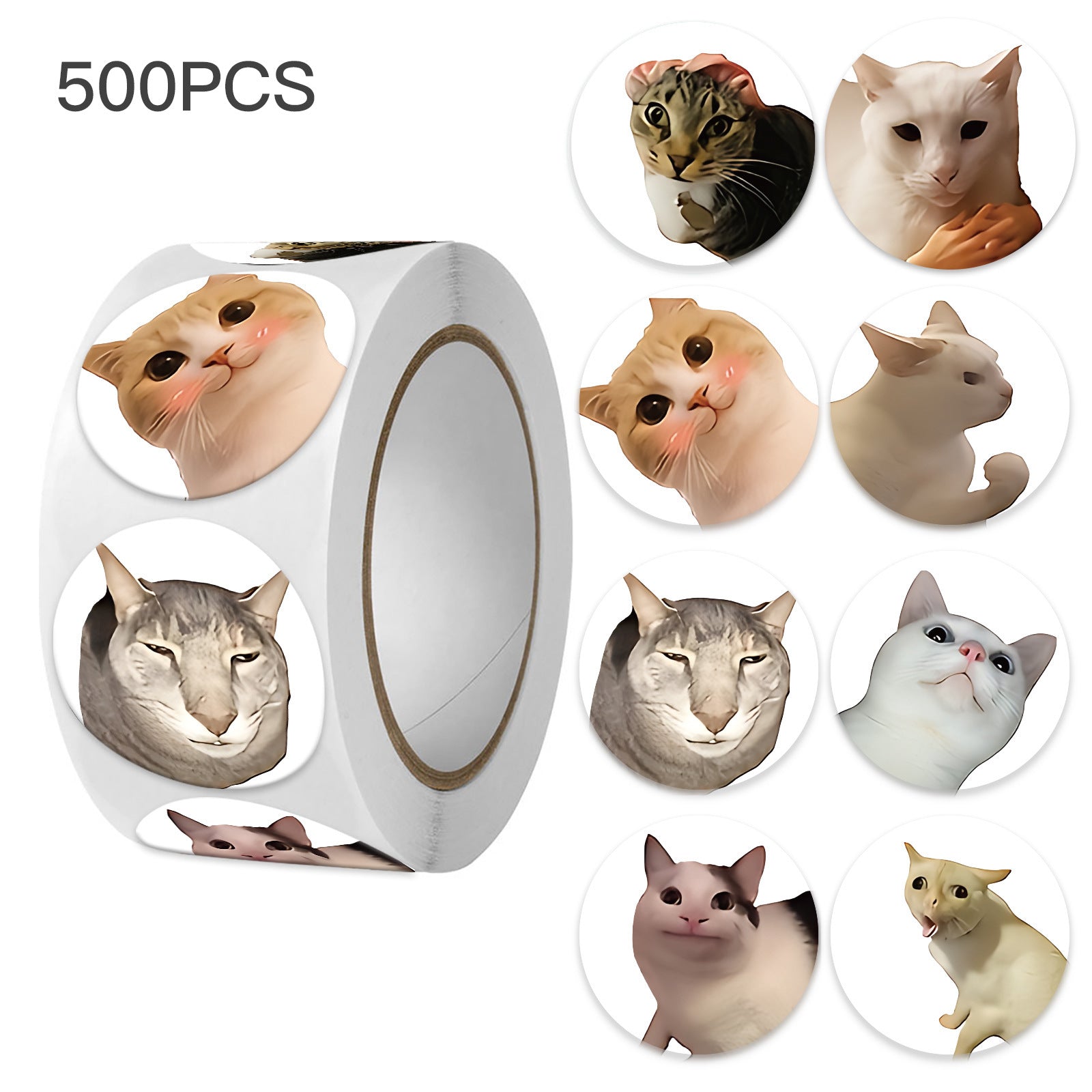 Cat Paper Stickers 1 Roll Creative Stationery For Decoration And Craft Projects