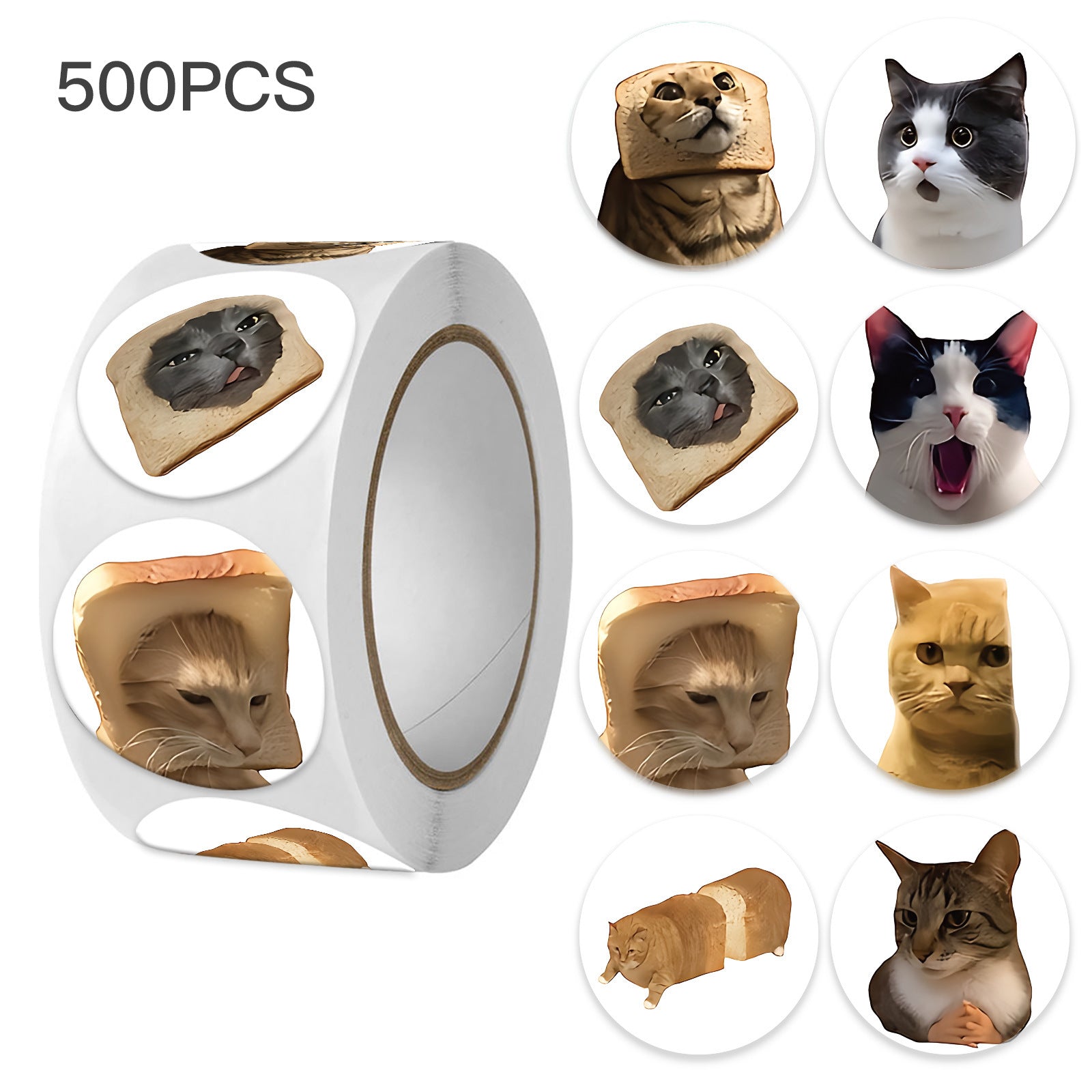 Cat Paper Stickers 1 Roll Creative Stationery For Decoration And Craft Projects
