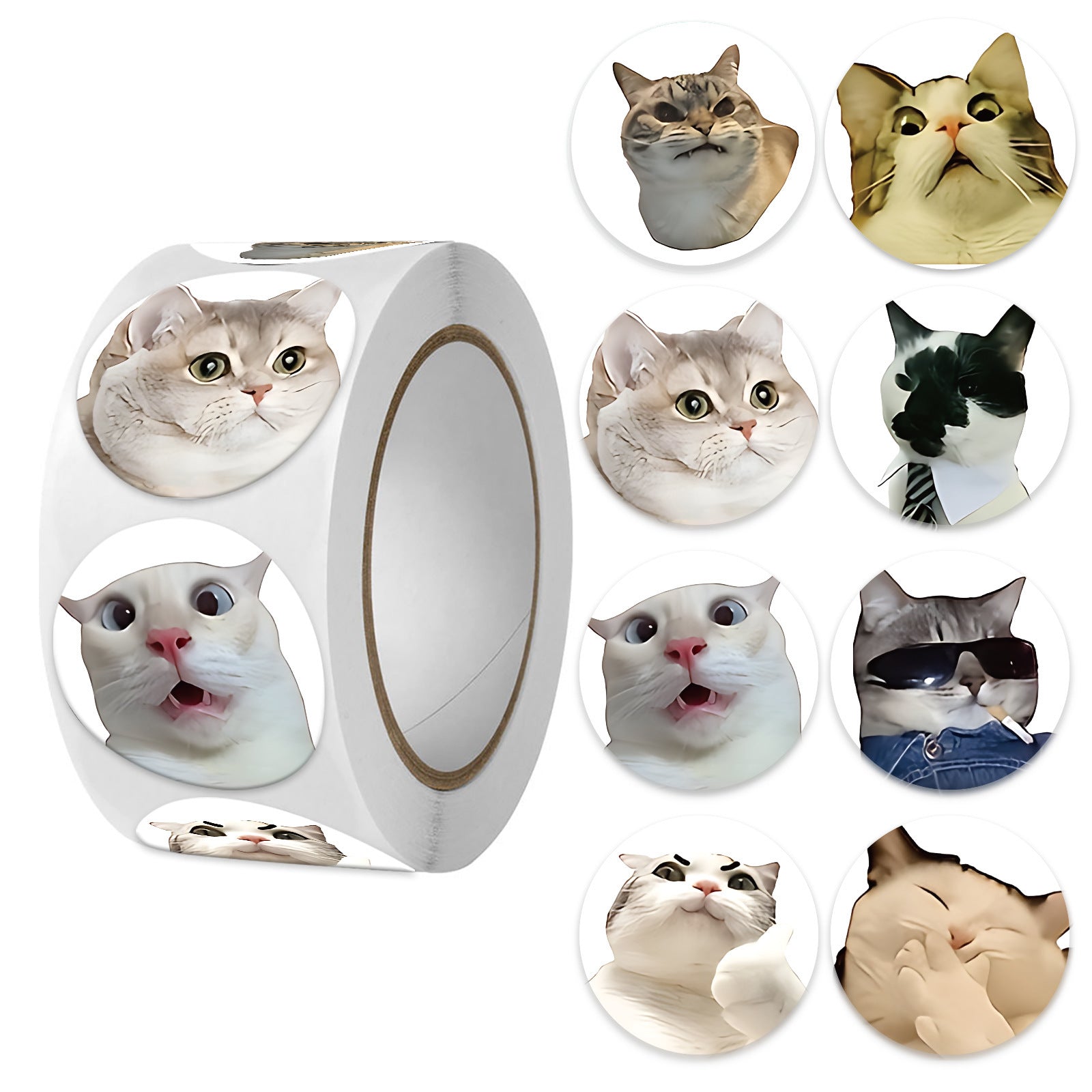 Cat Paper Stickers 1 Roll Creative Stationery For Decoration And Craft Projects