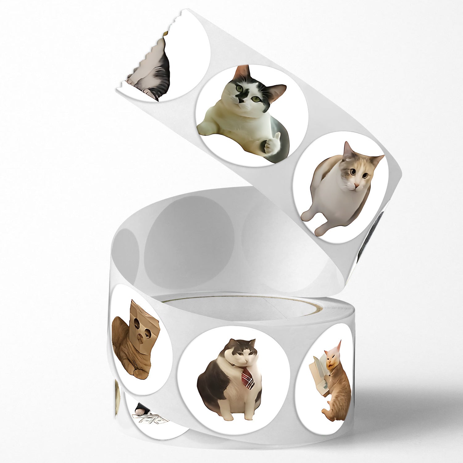 Cat Paper Stickers 1 Roll Creative Stationery For Decoration And Craft Projects