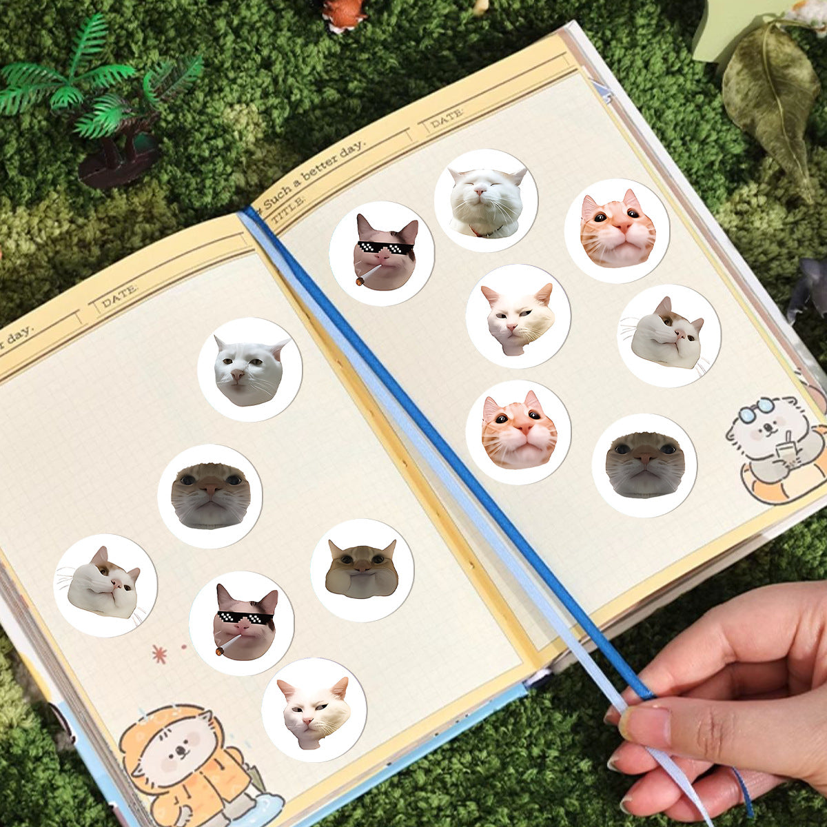 Cat Paper Stickers 1 Roll Creative Stationery For Decoration And Craft Projects
