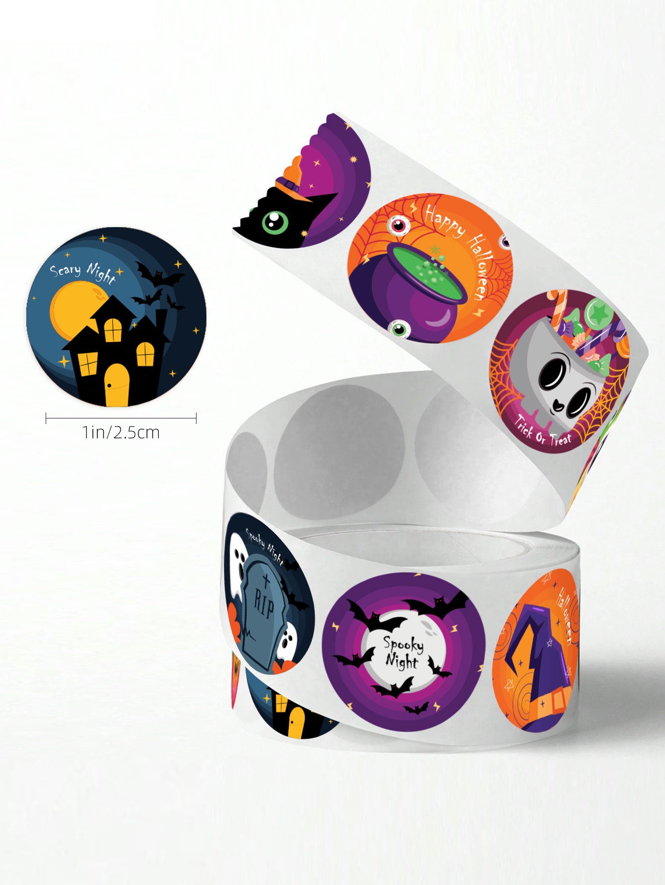 Halloween Pattern PVC Self-Adhesive Stickers For Festival Decoration