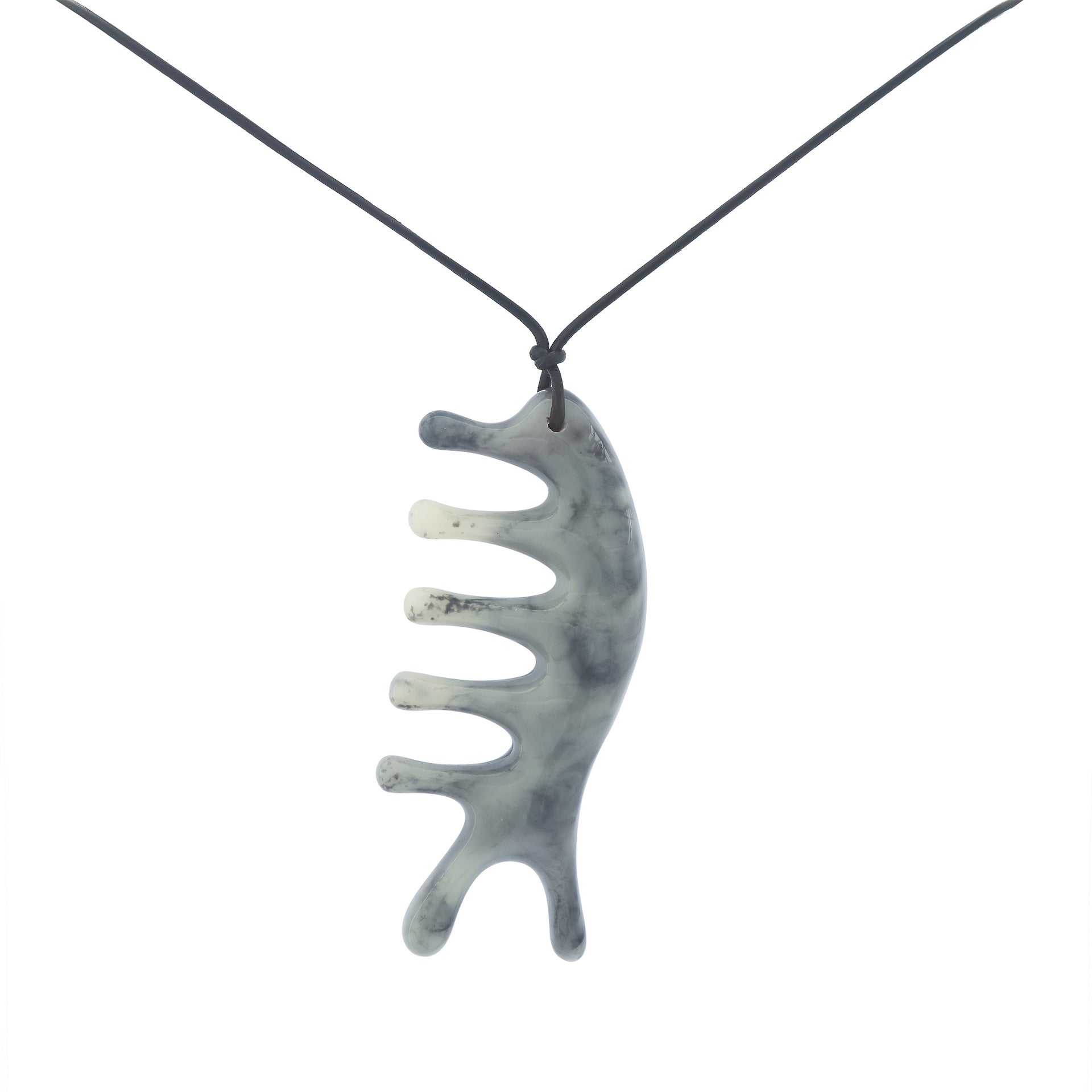 Handmade Simple Style Necklace For Adults With Leather Rope Chain Featuring Acetic Acid Sheets