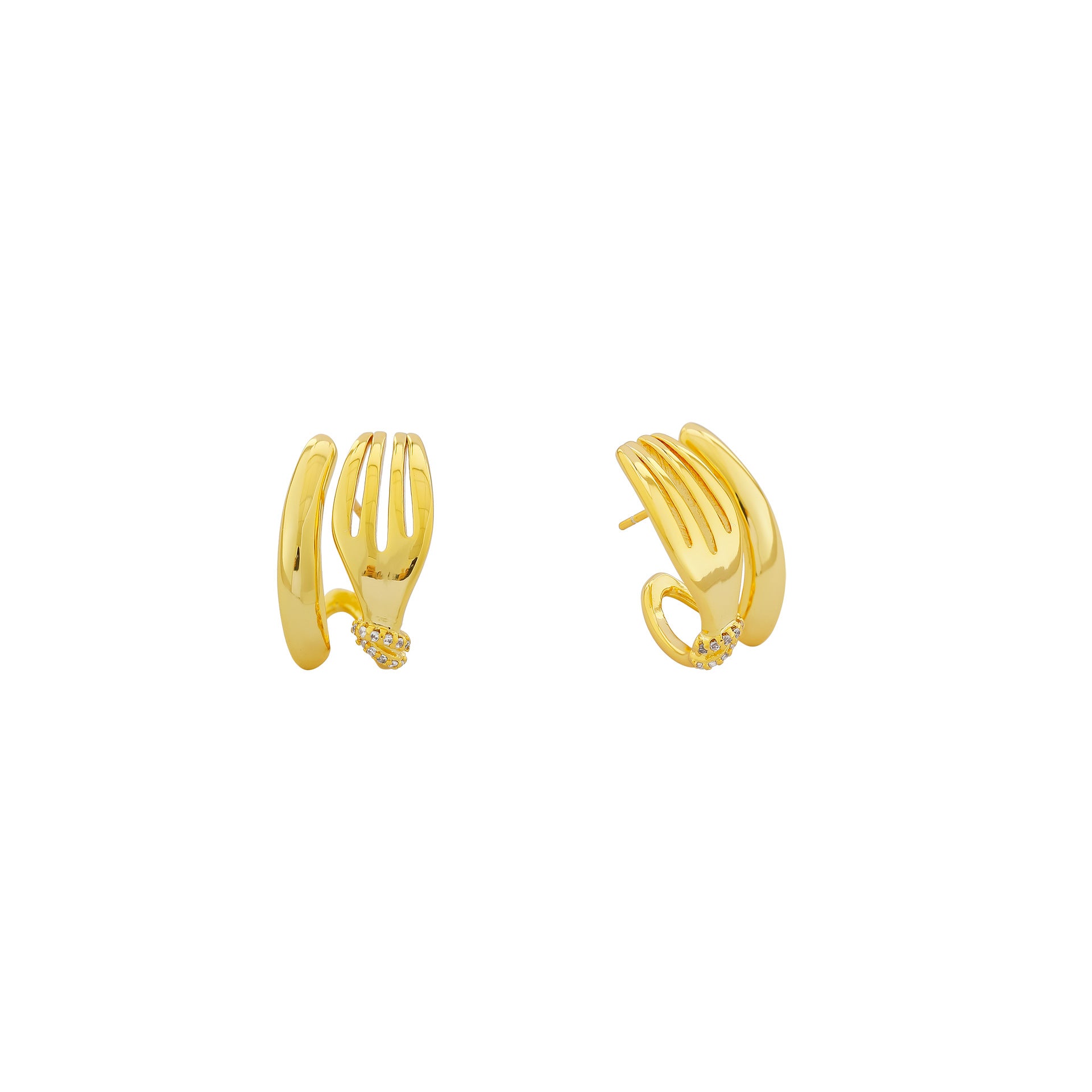 Electroplated Brass Stud Earrings With 925 Sterling Silver Posts For Women