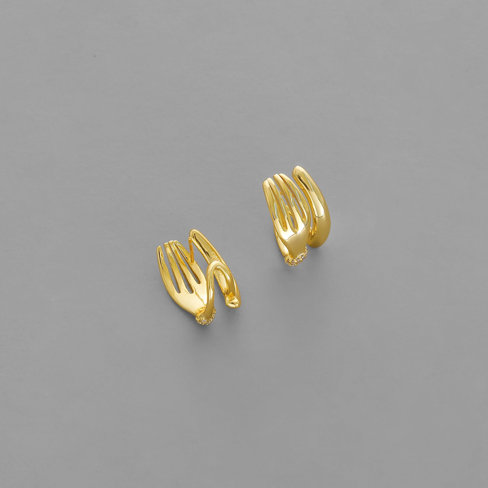 Electroplated Brass Stud Earrings With 925 Sterling Silver Posts For Women