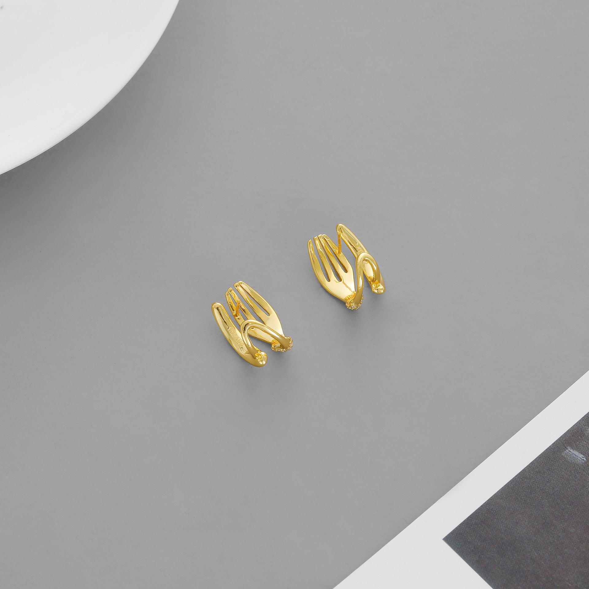 Electroplated Brass Stud Earrings With 925 Sterling Silver Posts For Women