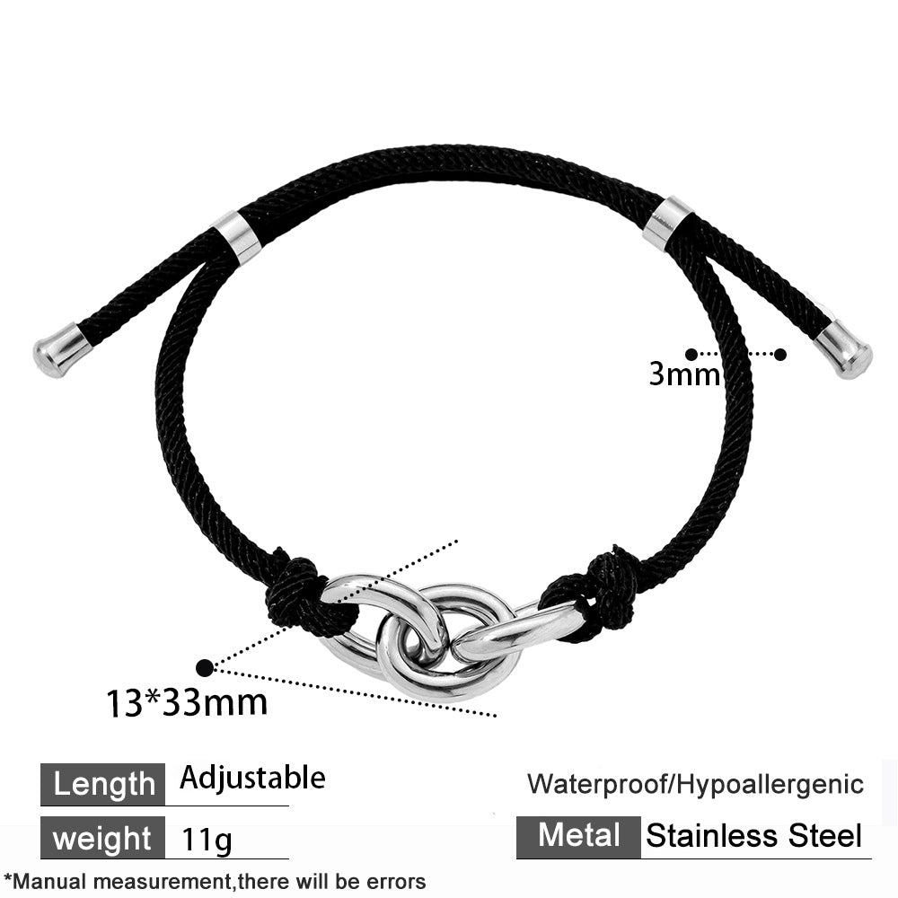 Handmade Multicolor Anchor Bracelet In Titanium Steel For Unisex Wear