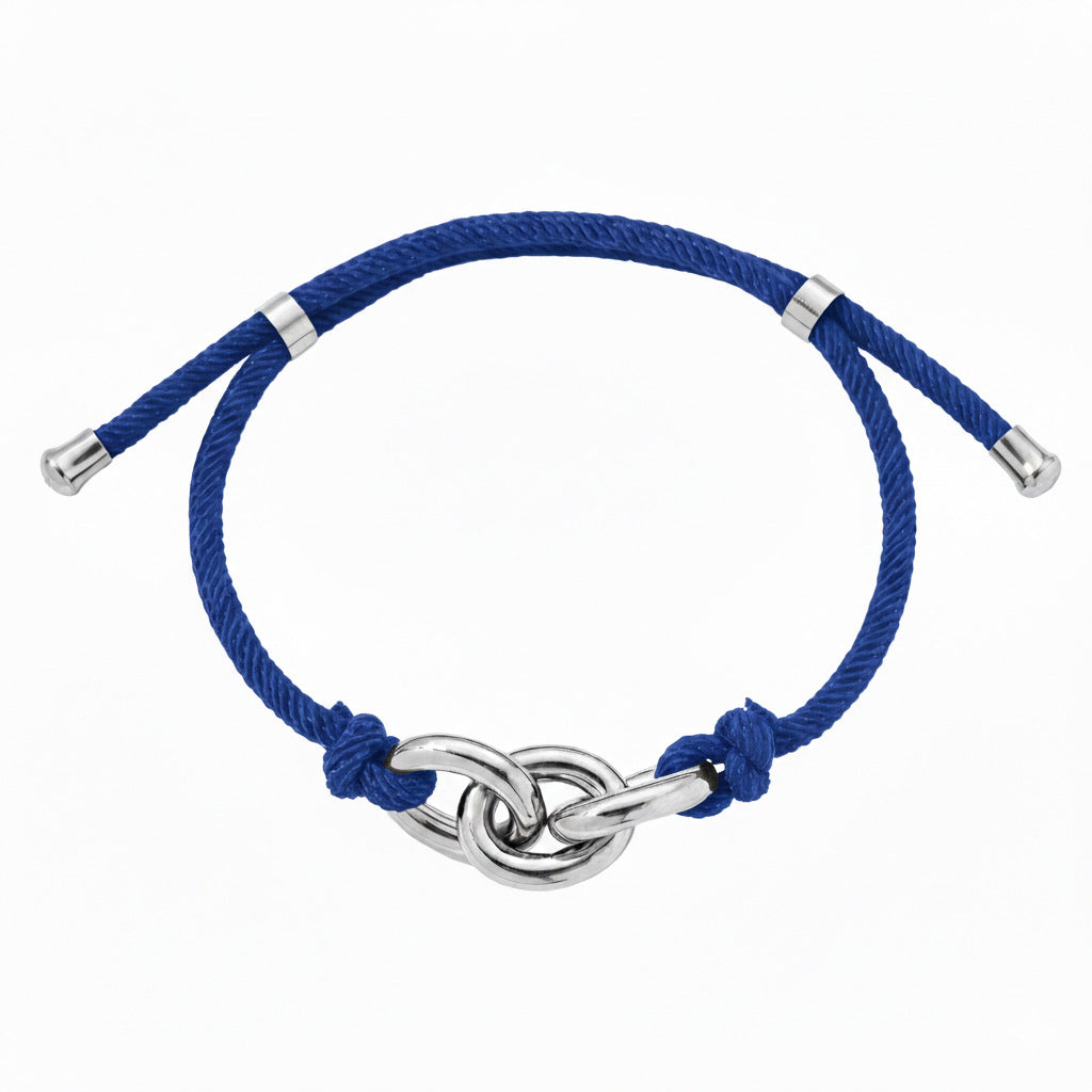 Handmade Multicolor Anchor Bracelet In Titanium Steel For Unisex Wear