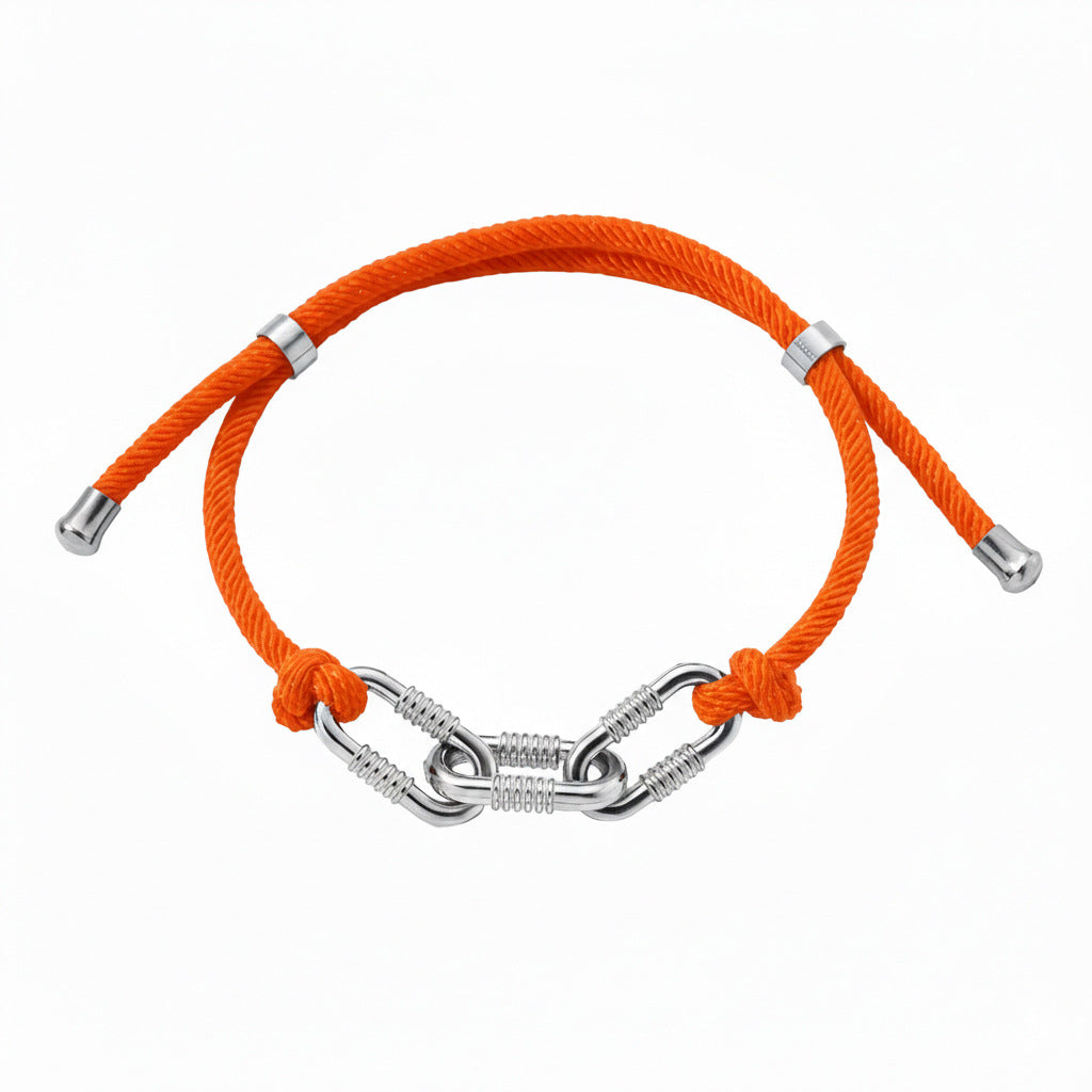 Handmade Multicolor Anchor Bracelet In Titanium Steel For Unisex Wear