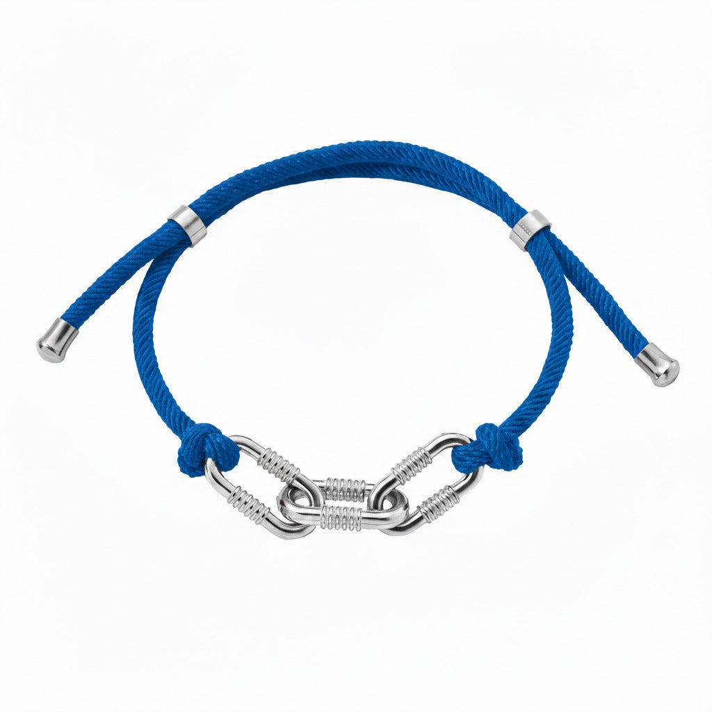 Handmade Multicolor Anchor Bracelet In Titanium Steel For Unisex Wear