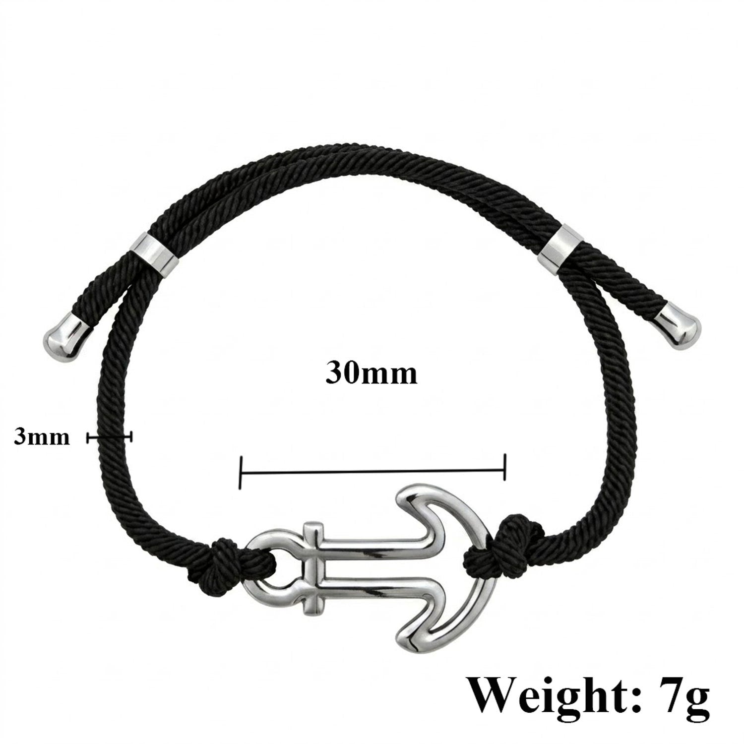 Handmade Multicolor Anchor Bracelet In Titanium Steel For Unisex Wear