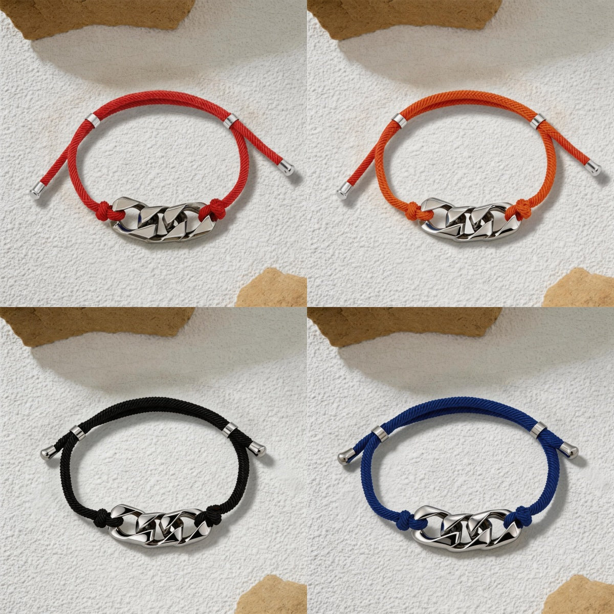 Handmade Multicolor Anchor Bracelet In Titanium Steel For Unisex Wear