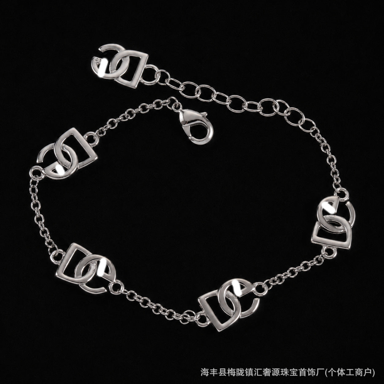 Heart Shape Brass Bracelet For Women With Zircon Inlay, Electroplated And Golden Plated Finish