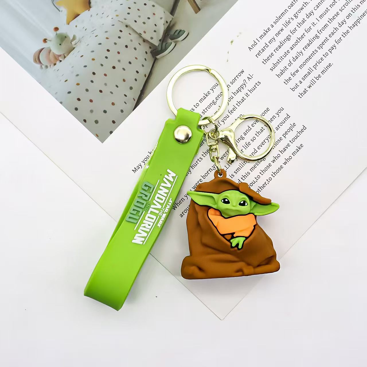 Christmas Cartoon Character Key Chain With PVC Bag Charm Accessories, Festive Holiday Decoration