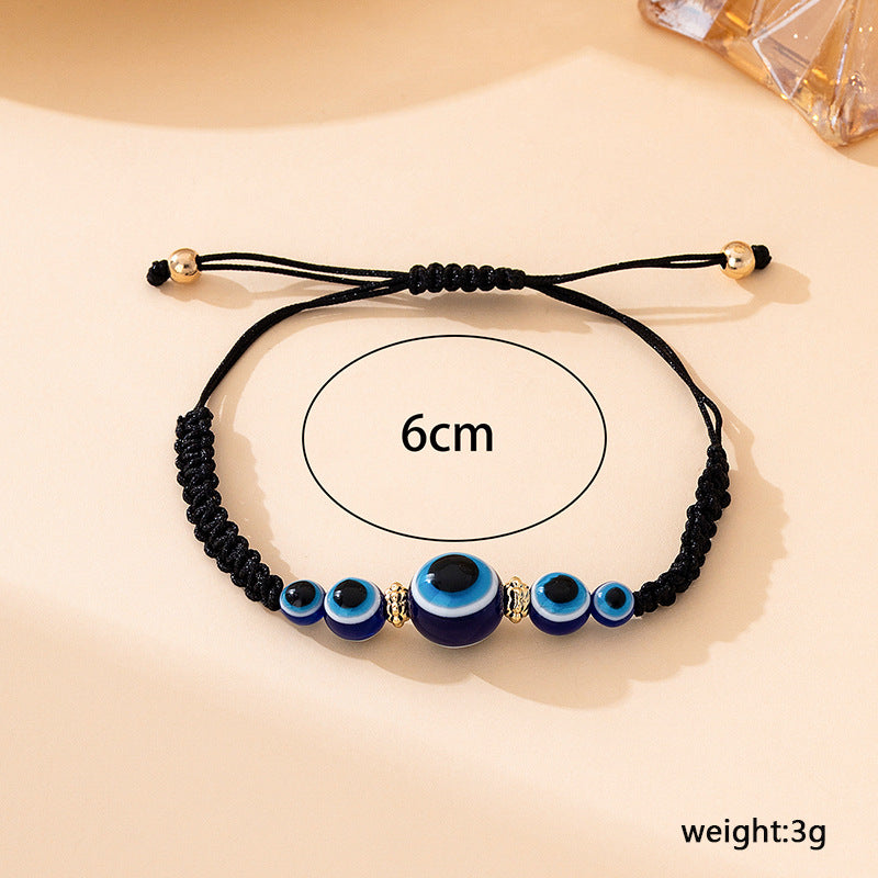 Devil's Eye Beading Bracelet In Blue Featuring Ethnic Style For Unisex Wear