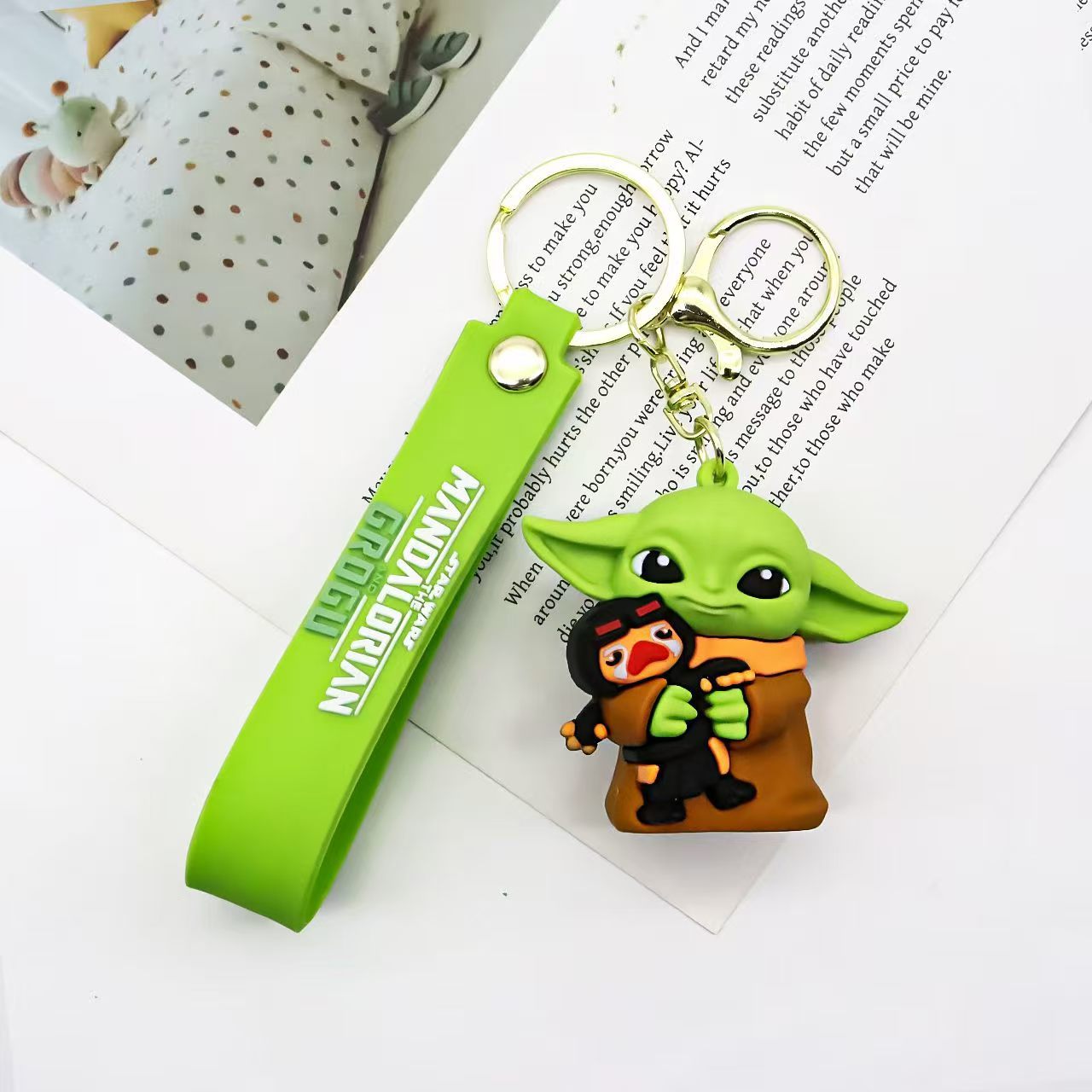 Christmas Cartoon Character Key Chain With PVC Bag Charm Accessories, Festive Holiday Decoration