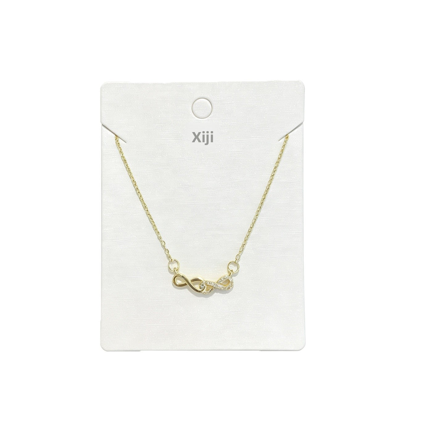Infinity Gold Copper Choker Necklace For Women With Rhinestones In Simple Style
