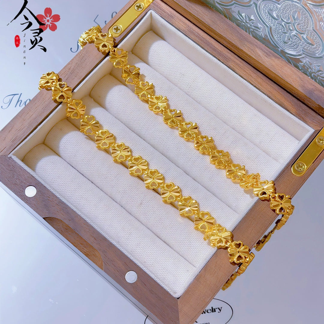 Butterfly Bracelet For Women Featuring Brass Chain Material With Golden Plated Electroplated Finish