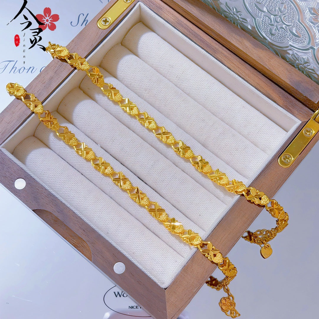 Butterfly Bracelet For Women Featuring Brass Chain Material With Golden Plated Electroplated Finish