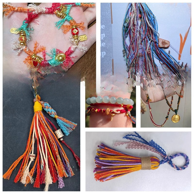 1 Roll Cotton Rope For Jewelry Making Featuring Knitting Craft, Dyed Ombre Color, Ideal For Commute Style Accessories