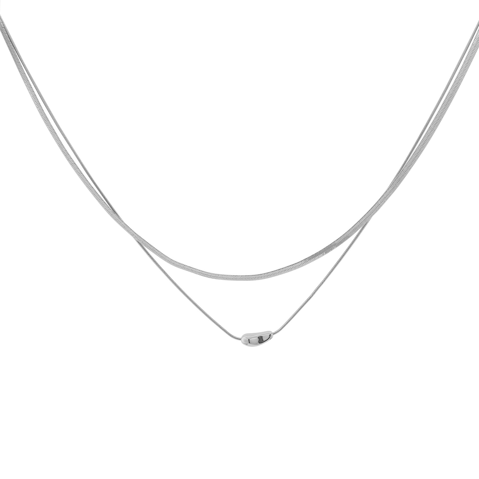 New Style Irregular Double Layer Necklaces For Unisex Featuring Brass Pendants With Electroplated Brass Snake Chain