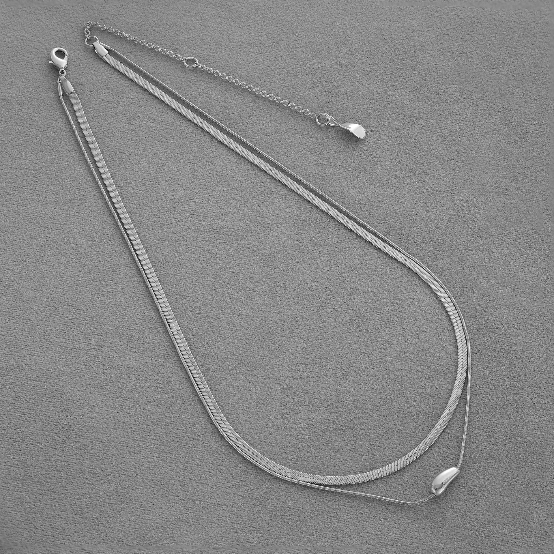 New Style Irregular Double Layer Necklaces For Unisex Featuring Brass Pendants With Electroplated Brass Snake Chain