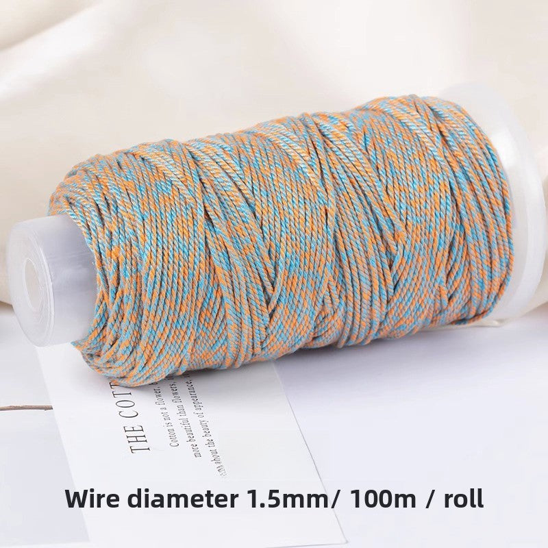 1 Roll Cotton Rope For Jewelry Making Featuring Knitting Craft, Dyed Ombre Color, Ideal For Commute Style Accessories