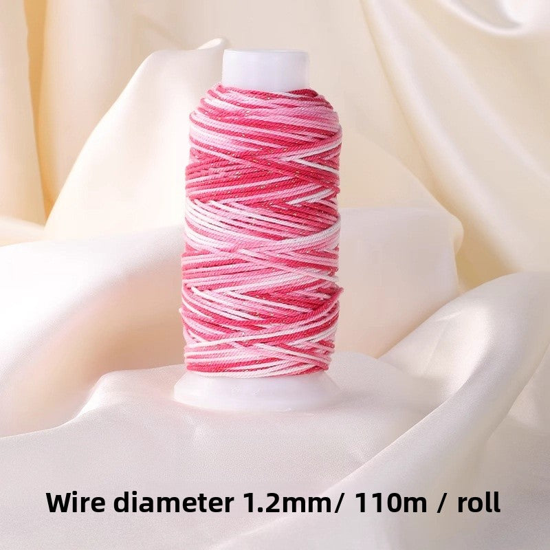 1 Roll Cotton Rope For Jewelry Making Featuring Knitting Craft, Dyed Ombre Color, Ideal For Commute Style Accessories