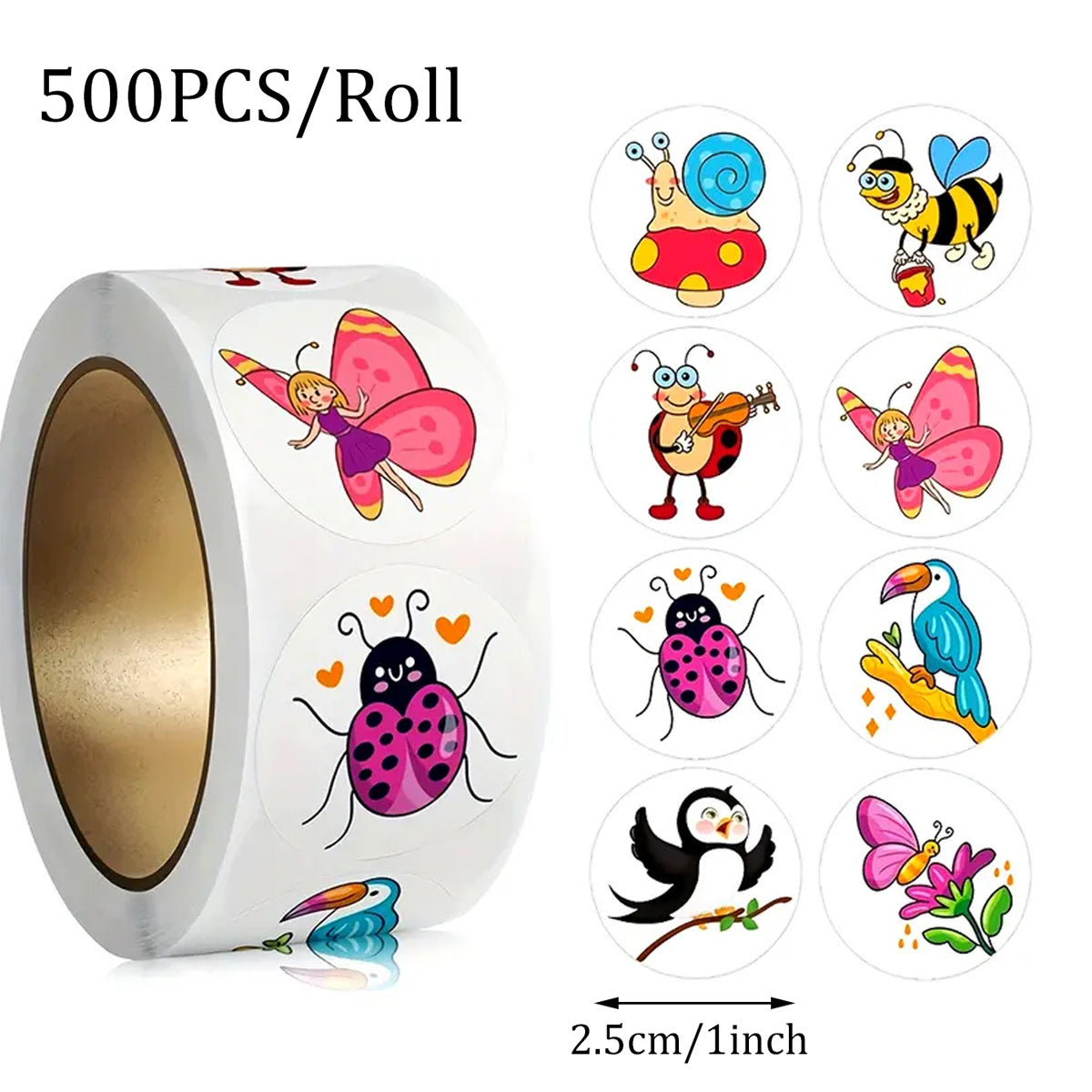 Insect Stickers 1 Roll Featuring Copper Plate Sticker Material