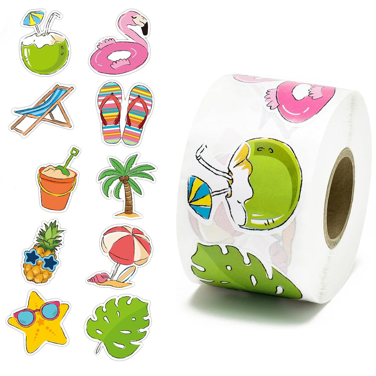 Coconut Beach Stickers Featuring Durable Copper Plate Material For Stylish Stationery Use