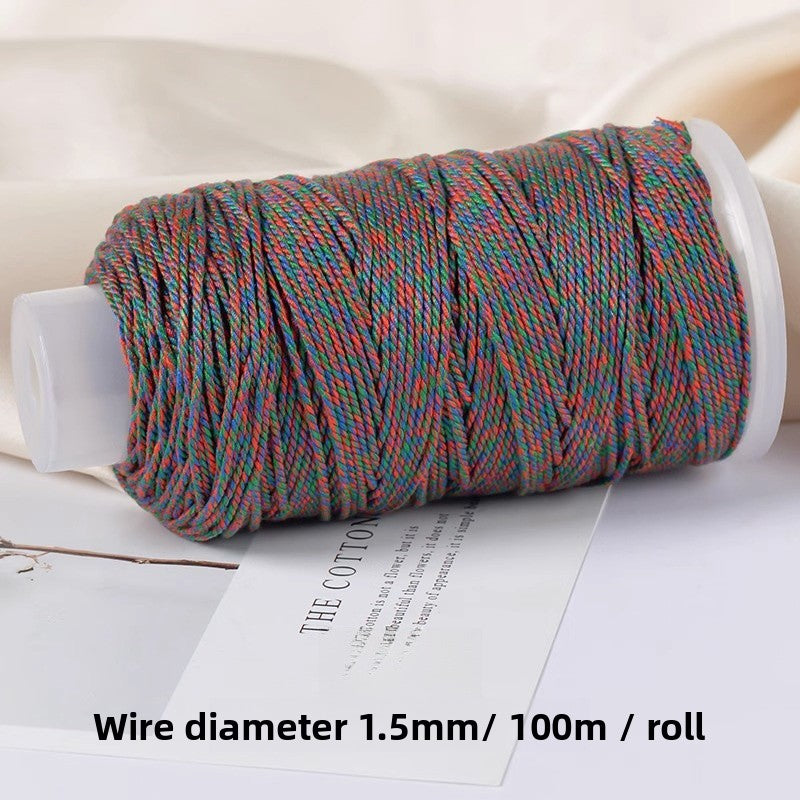 1 Roll Cotton Rope For Jewelry Making Featuring Knitting Craft, Dyed Ombre Color, Ideal For Commute Style Accessories