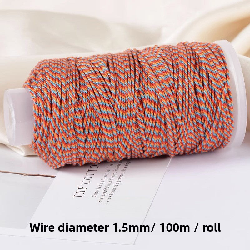 1 Roll Cotton Rope For Jewelry Making Featuring Knitting Craft, Dyed Ombre Color, Ideal For Commute Style Accessories