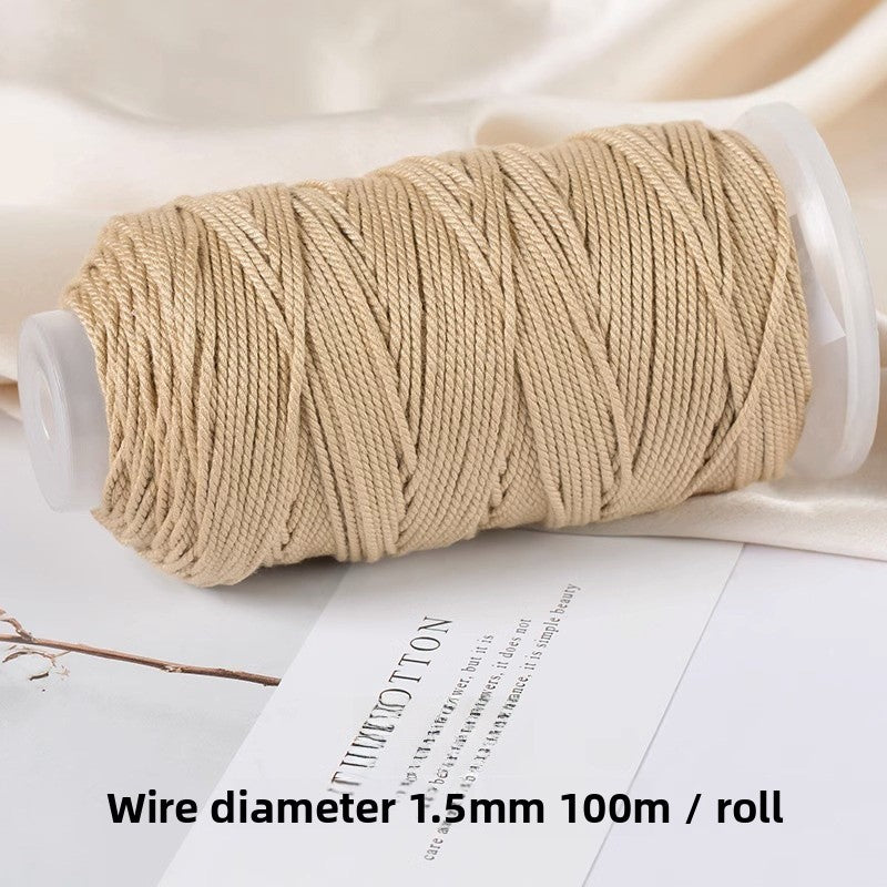 1 Roll Cotton Rope For Jewelry Making Featuring Knitting Craft, Dyed Ombre Color, Ideal For Commute Style Accessories