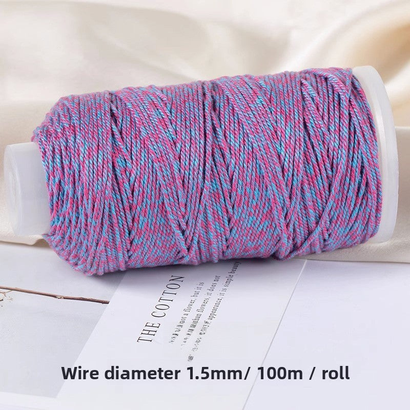 1 Roll Cotton Rope For Jewelry Making Featuring Knitting Craft, Dyed Ombre Color, Ideal For Commute Style Accessories