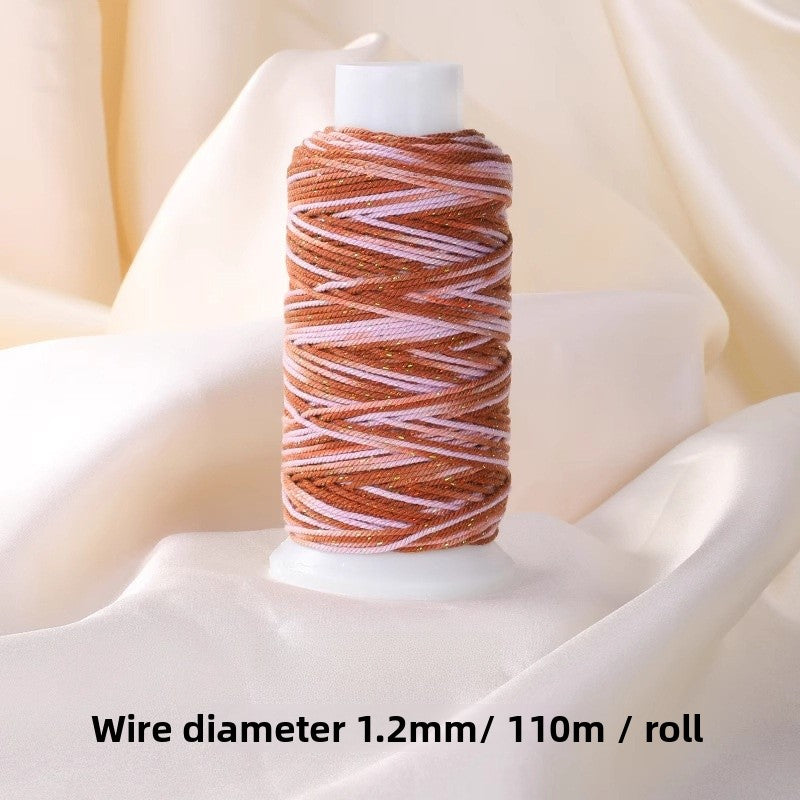 1 Roll Cotton Rope For Jewelry Making Featuring Knitting Craft, Dyed Ombre Color, Ideal For Commute Style Accessories